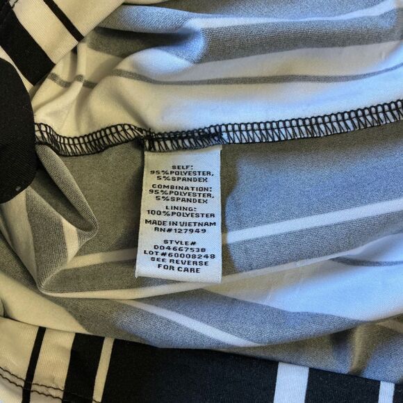 Halter Top Jumpsuit XL Christmas Outfit Wide Leg Romper  Black and White Stripes - Picture 9 of 10